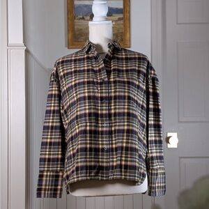 Everlane The Boxy Flannel Plaid Button Down Shirt Cotton NWT XXS